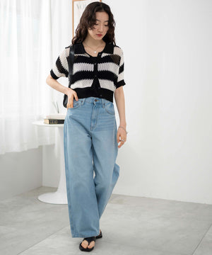 ブラック系ボーダー　モデル:163cm F着用