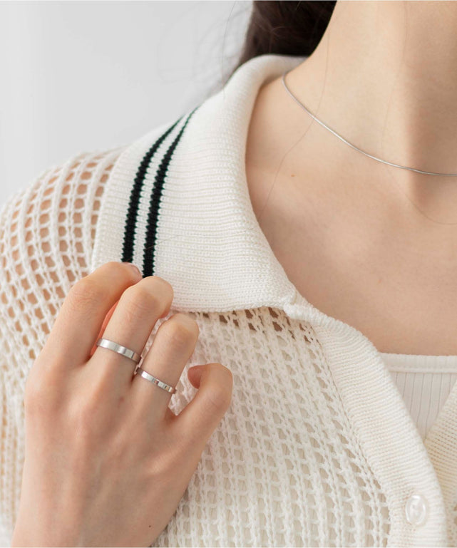 襟付きメッシュニットショートカーデ