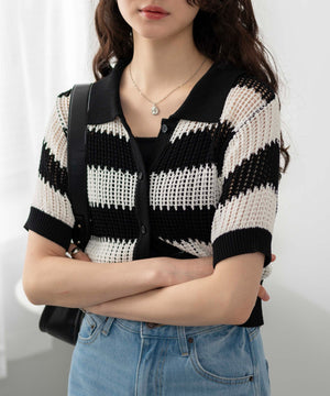 ブラック系ボーダー　モデル:163cm F着用