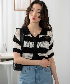 ブラック系ボーダー　モデル:163cm F着用