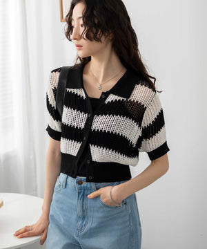 ブラック系ボーダー　モデル:163cm F着用