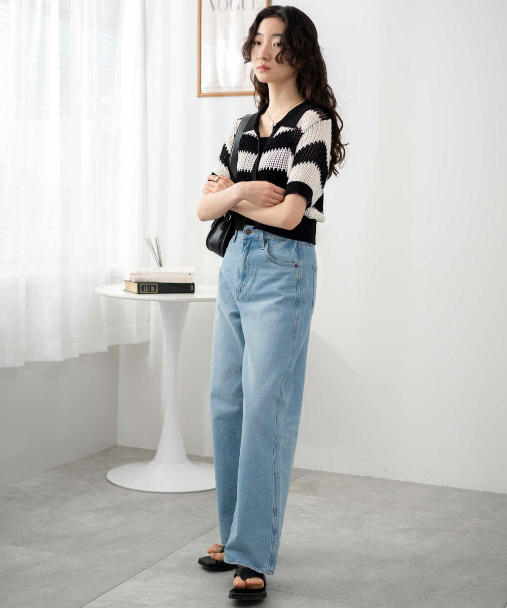 ブラック系ボーダー　モデル:163cm F着用