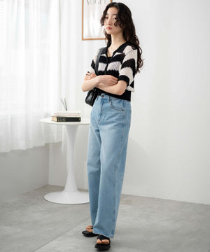 ブラック系ボーダー　モデル:163cm F着用