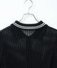 襟付きメッシュニットショートカーデ