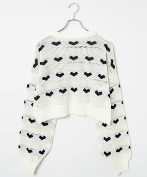ハートメッシュニットプルオーバー