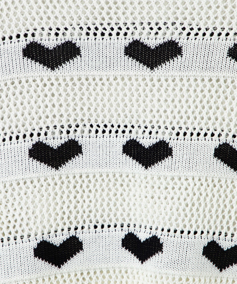 ハートメッシュニットプルオーバー