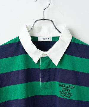 ワンポイント刺繍ラガーシャツ