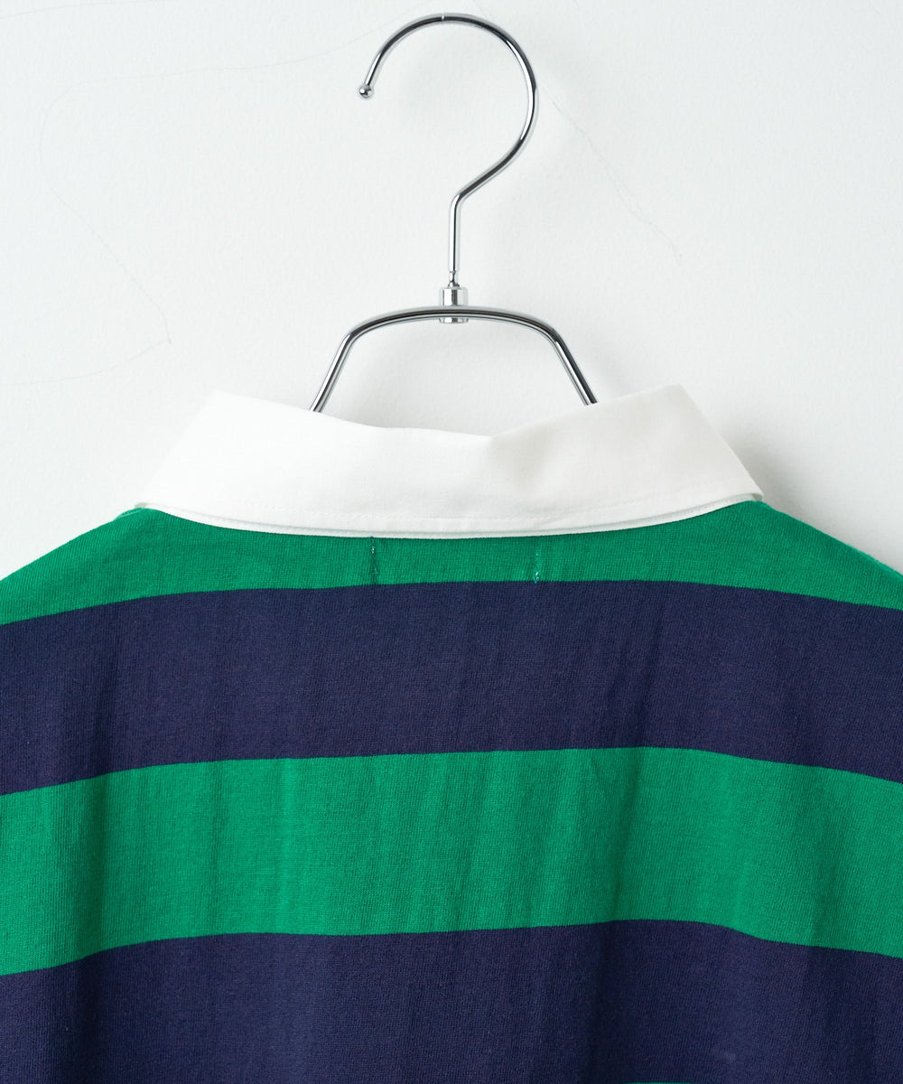 ワンポイント刺繍ラガーシャツ