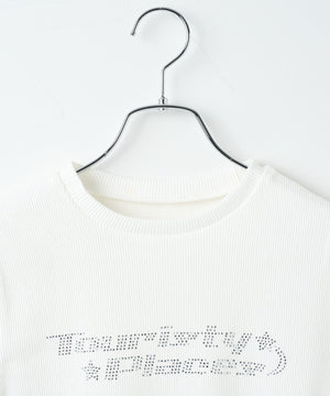 ラインストーンリブちびT