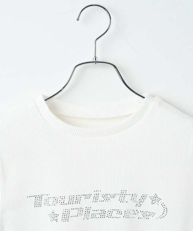 ラインストーンリブちびT