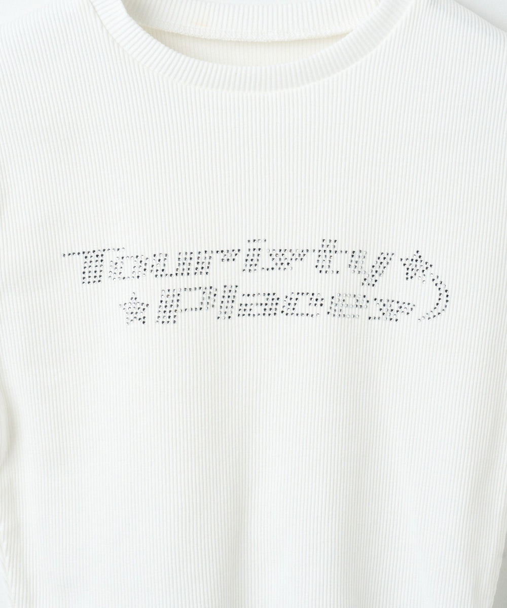 ラインストーンリブちびT