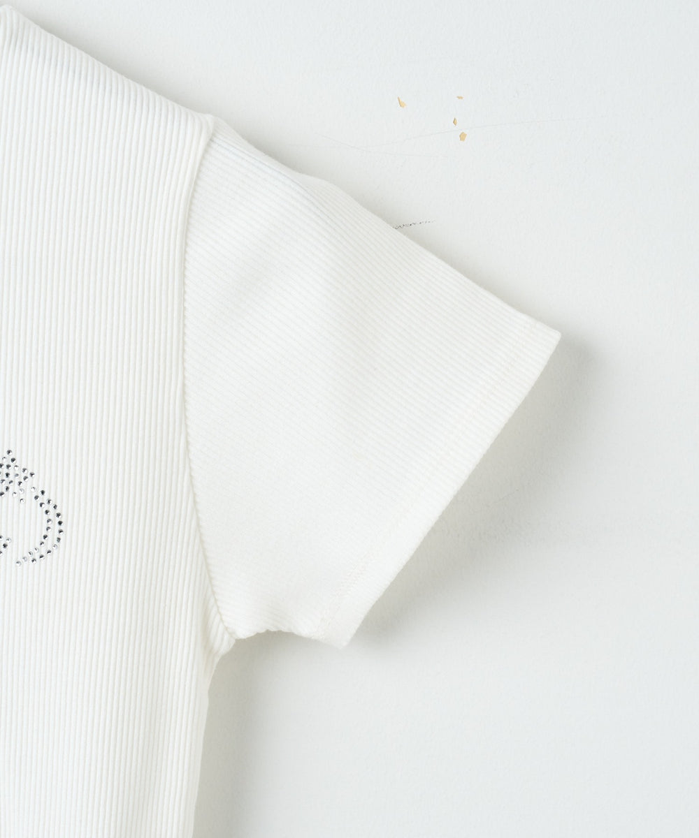 ラインストーンリブちびT