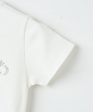 ラインストーンリブちびT