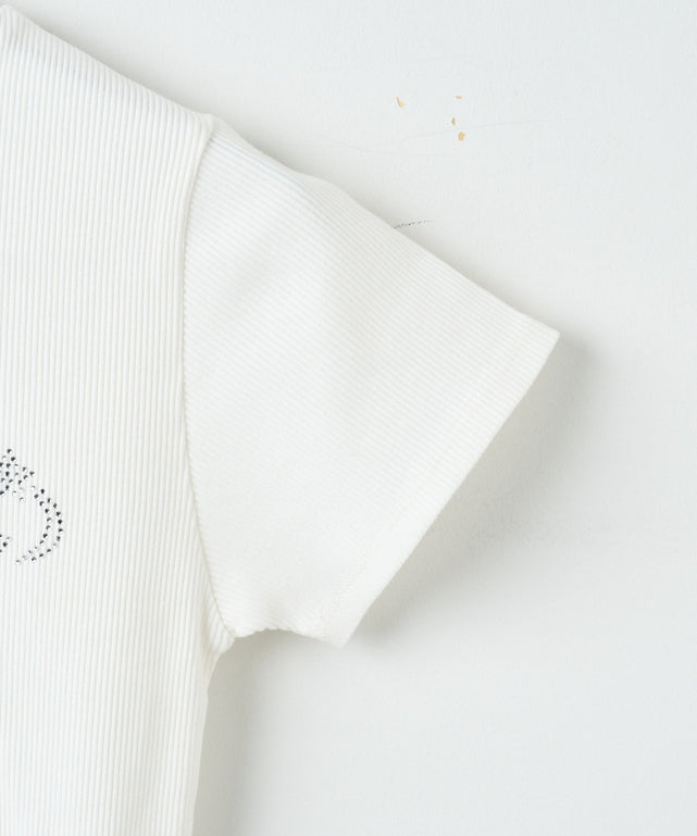 ラインストーンリブちびT