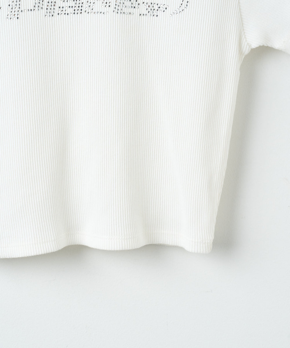 ラインストーンリブちびT