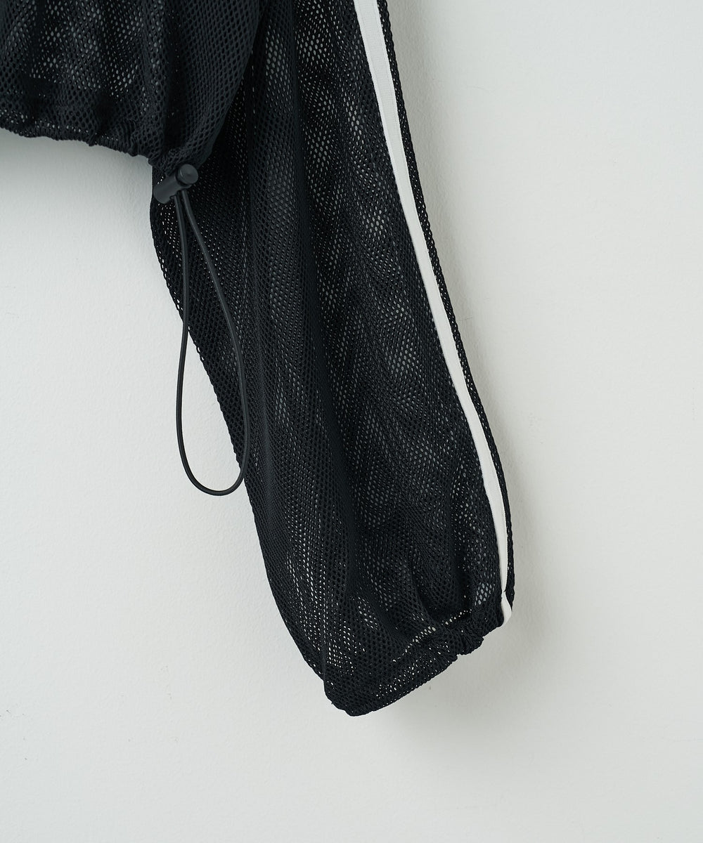 Wジップラインメッシュパーカー