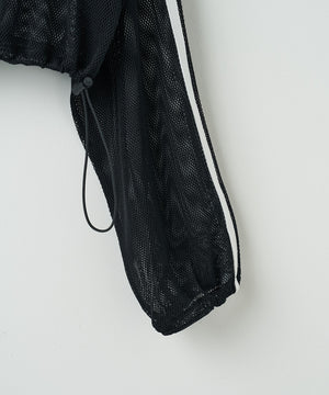 Wジップラインメッシュパーカー