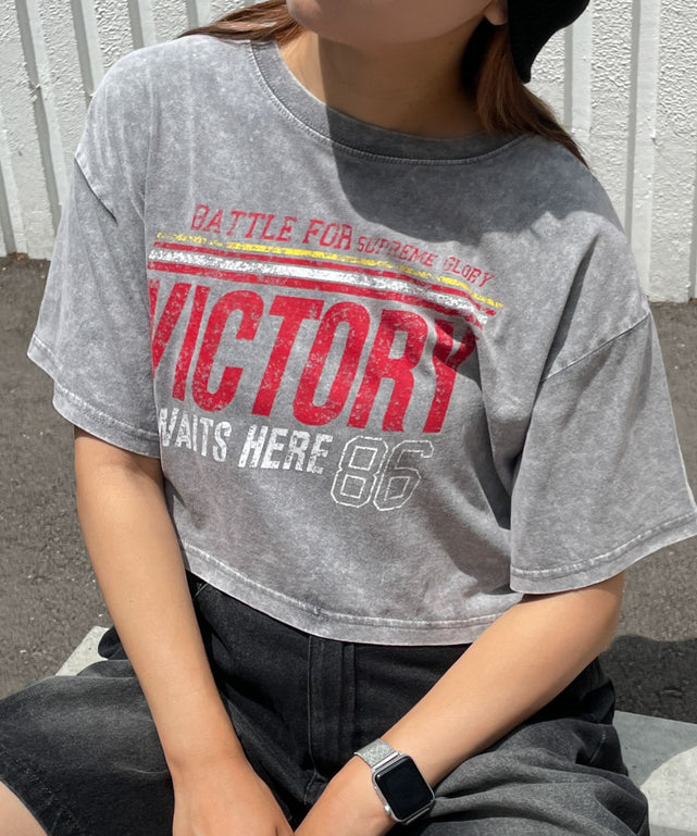 ヴィンテージウォッシュショートT/柄8 モデル：155cm F着用