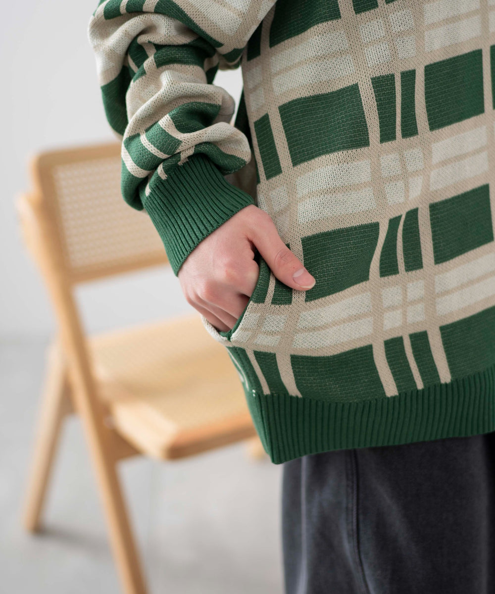 オーバーフィットドライタッチパターンカーディガン