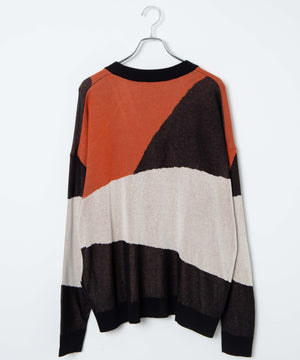 オーバーフィットドライタッチパターンカーディガン