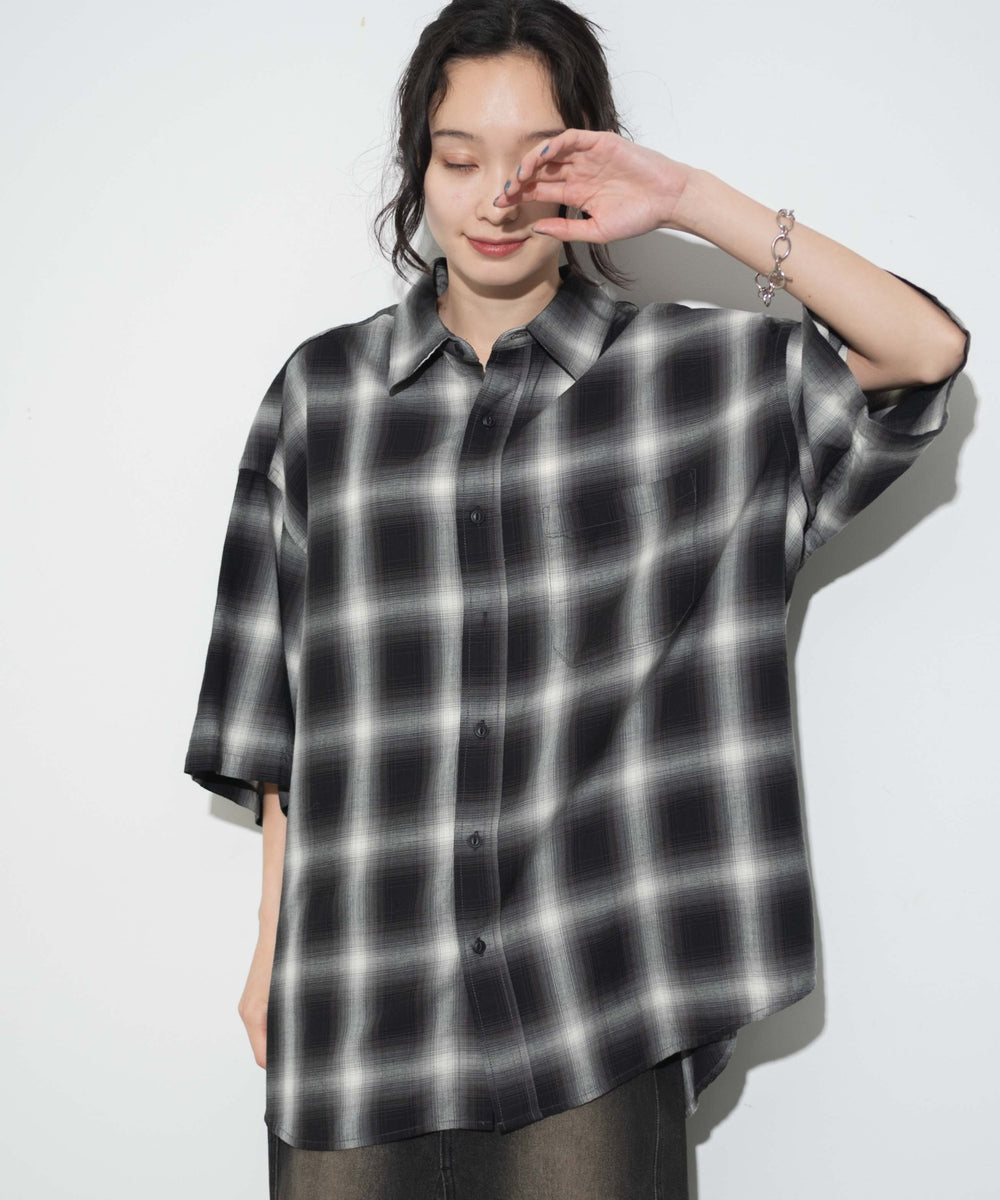 ブラック系チェック モデル：161㎝ L着用