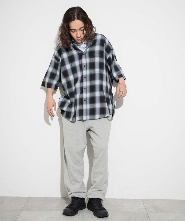 ブルー系チェック モデル：174cm L着用