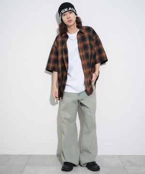 オレンジ系チェック モデル：174cm L着用