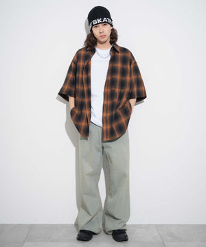 オレンジ系チェック モデル：174cm L着用