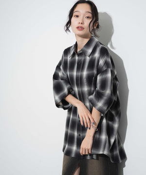 ブラック系チェック モデル：161㎝ L着用