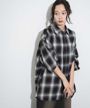 ブラック系チェック モデル：161㎝ L着用