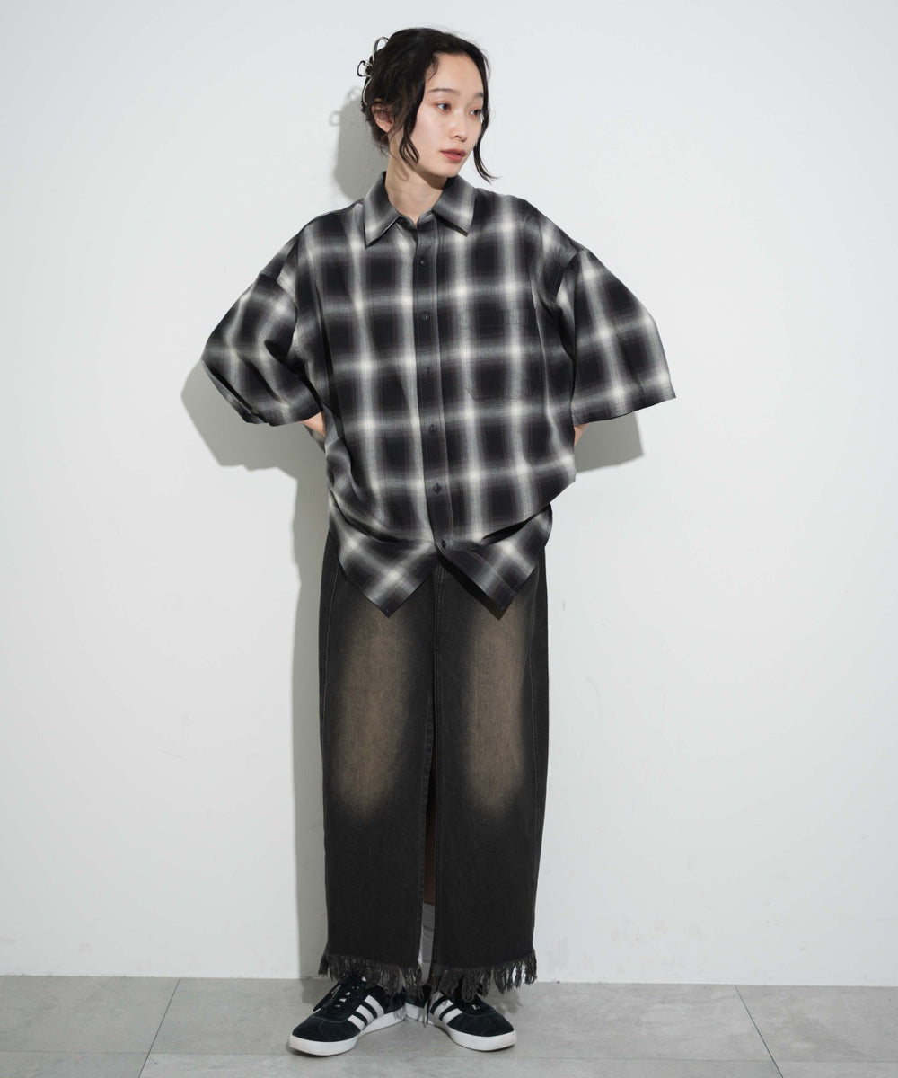 ブラック系チェック モデル：161㎝ L着用