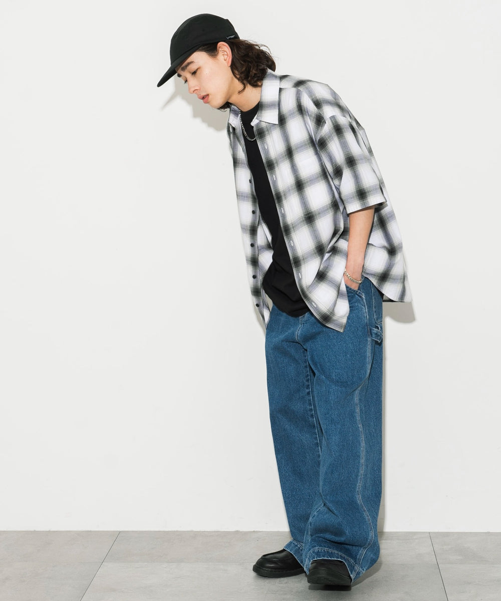 ホワイト系チェック モデル：174㎝ L着用