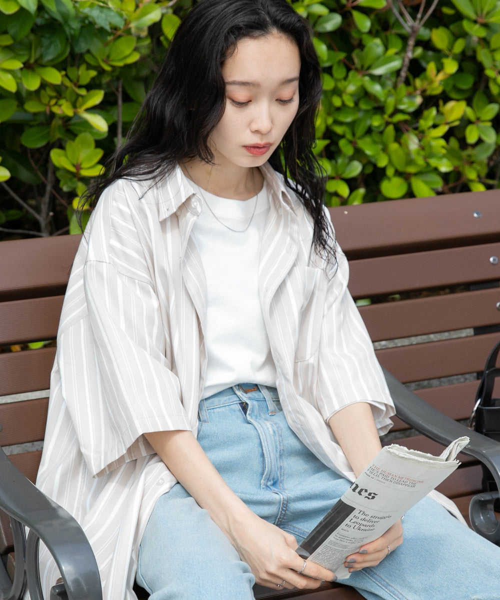 ベージュ モデル：161cm L着用