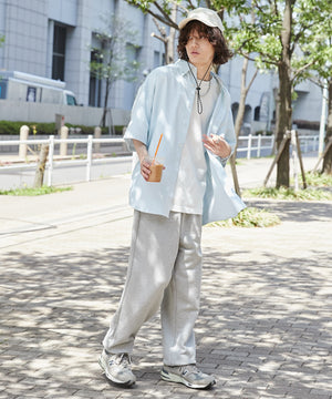 グリーン系ストライプ モデル：173cm L着用