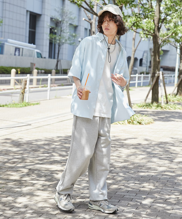 グリーン系ストライプ モデル：173cm L着用