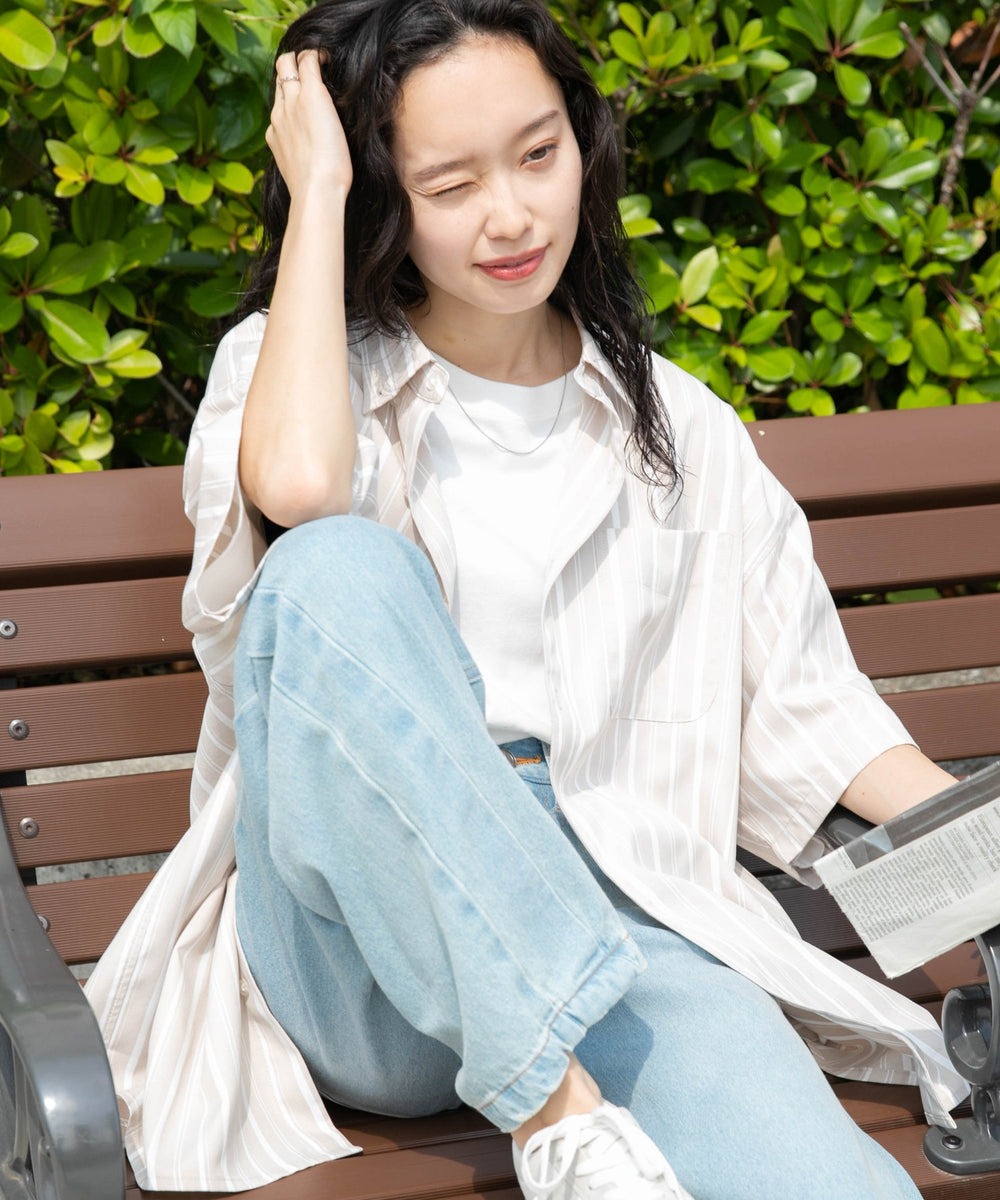 ベージュ モデル：161cm L着用