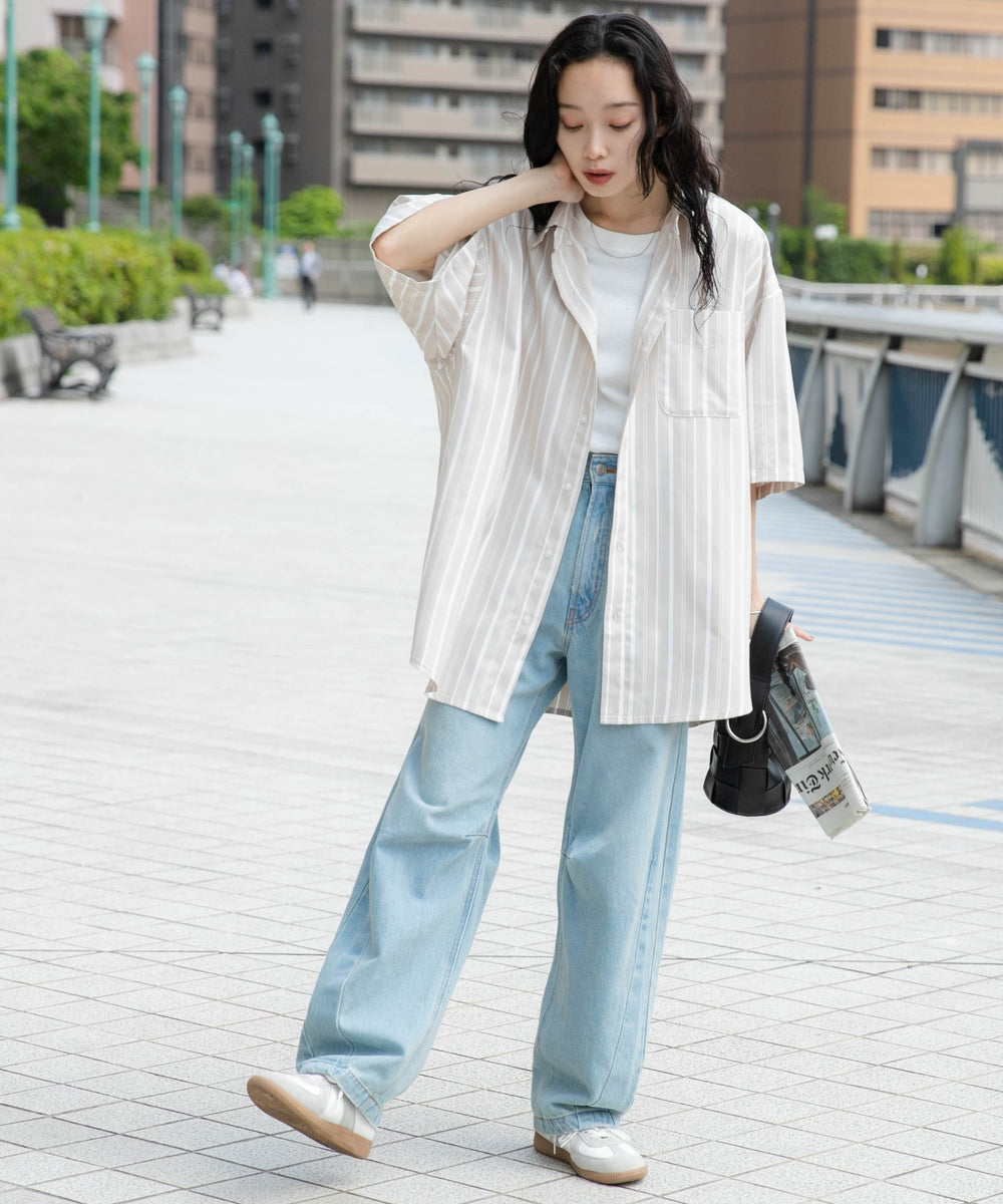 ベージュ モデル：161cm L着用