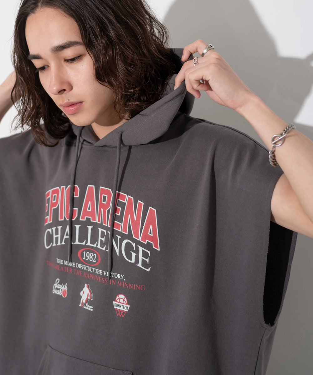 ロゴノースリーブパーカー