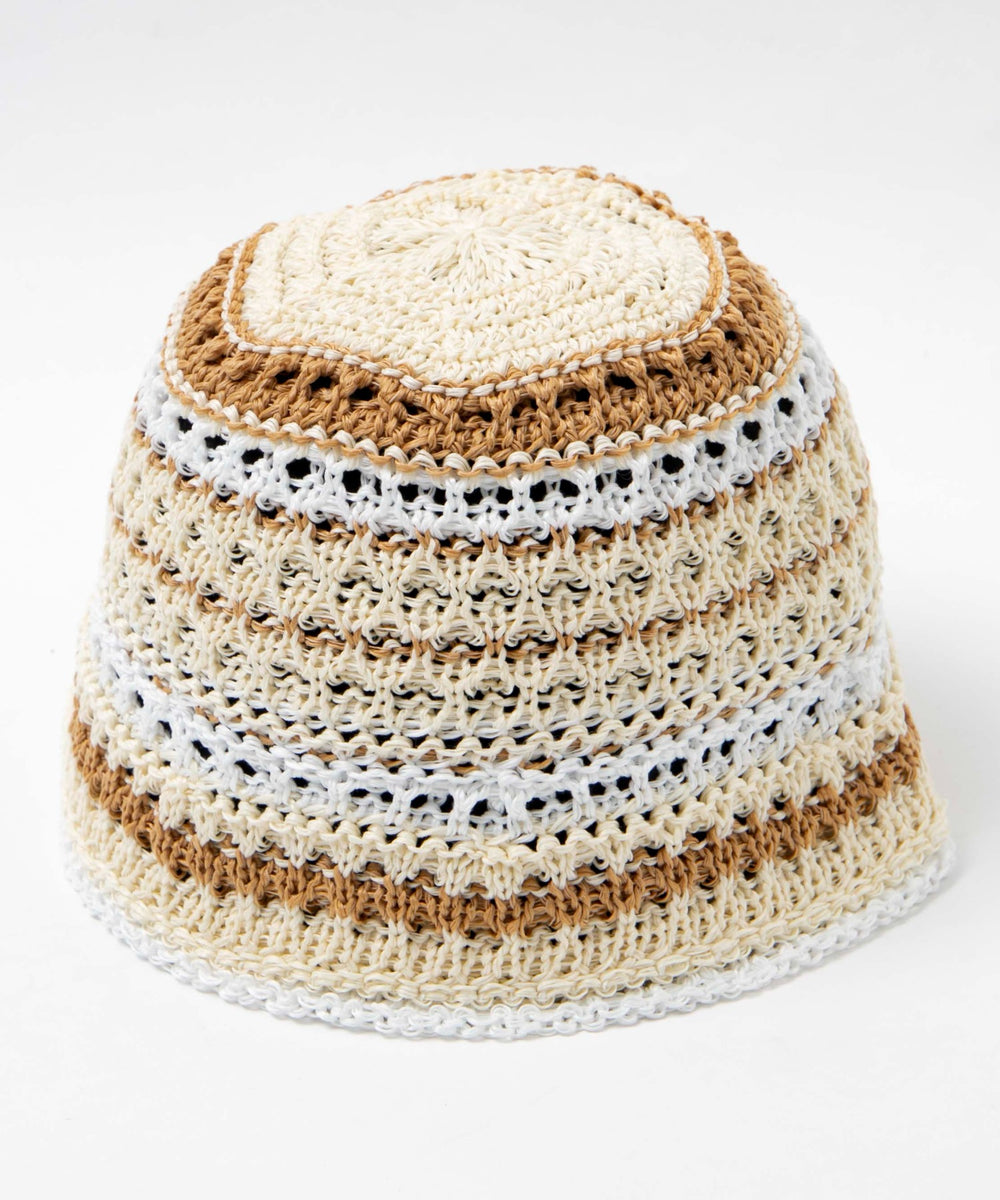 クロシェ編みボーダーハット