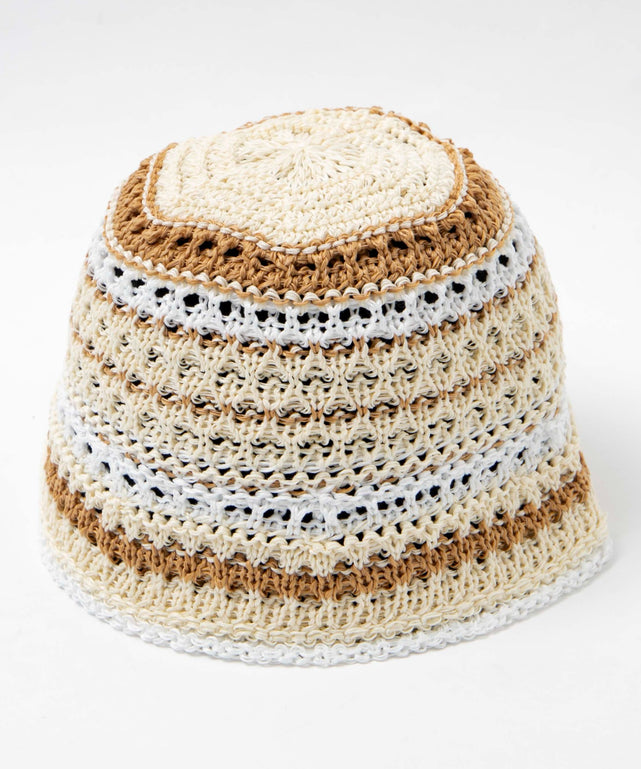 クロシェ編みボーダーハット