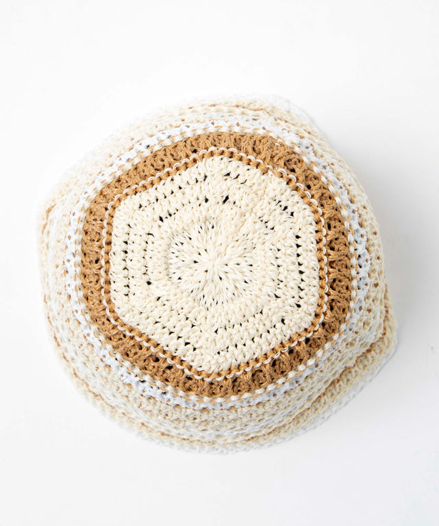 クロシェ編みボーダーハット