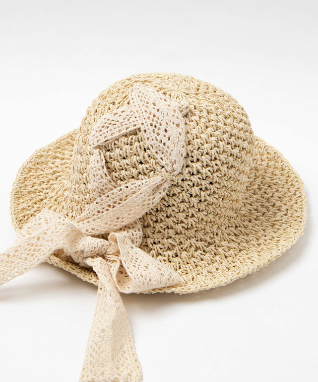 レースアップ雑材ハット