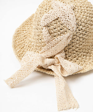 レースアップ雑材ハット