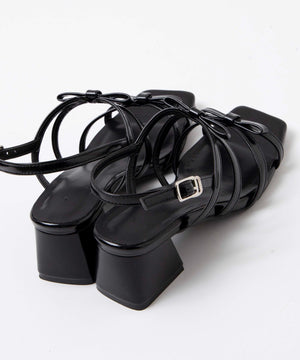 リボンヒールサンダル