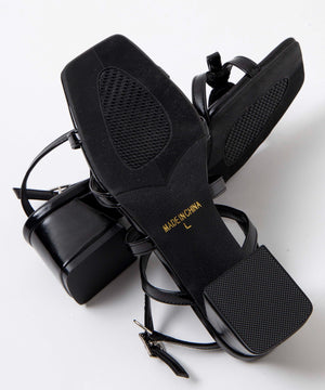 リボンヒールサンダル