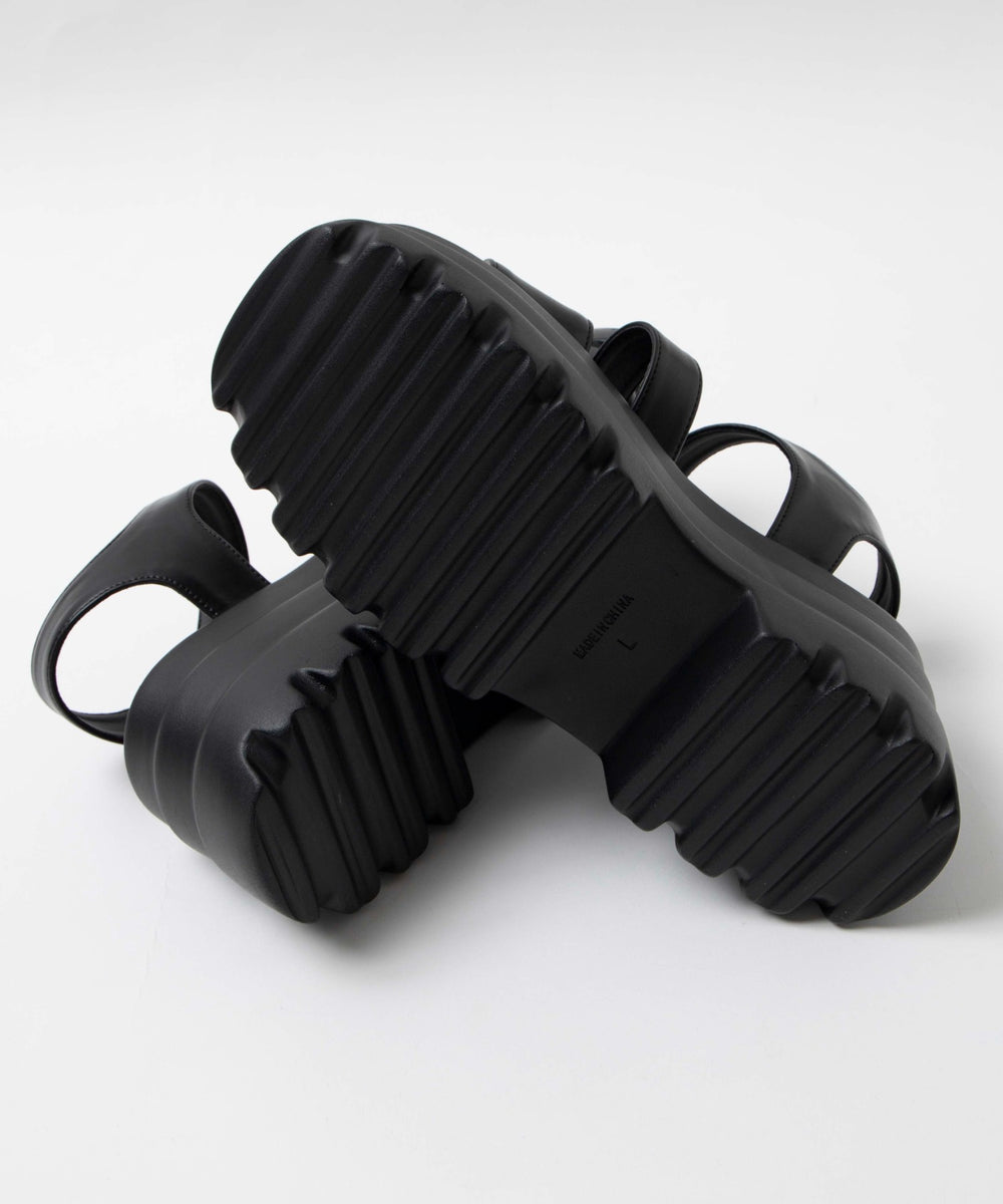 ボリュームソールダブルベルトサンダル