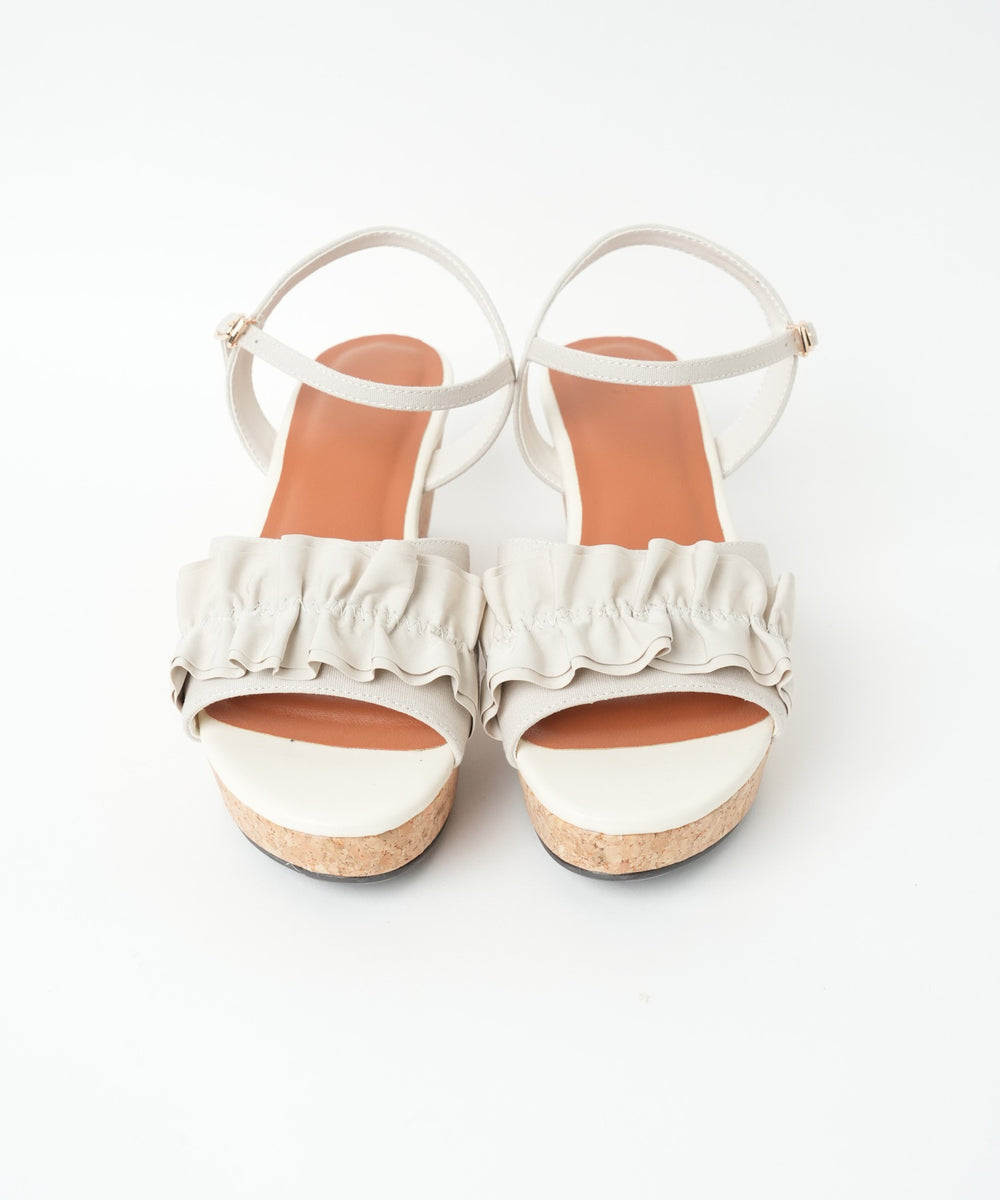 ウェッジソールフリルサンダル