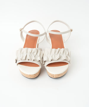 ウェッジソールフリルサンダル