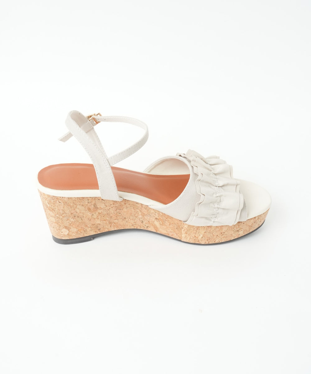 ウェッジソールフリルサンダル