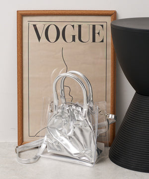 PU×リボン(シルバー)